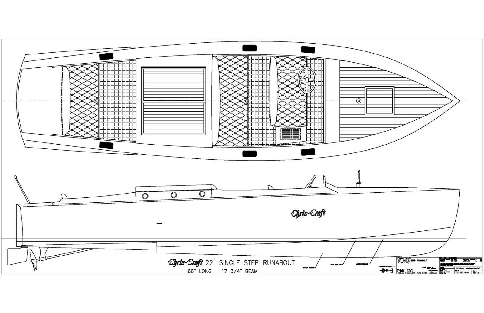 Chris Craft 22’ Single Step Runabout Cad Plan Files Free Shipping