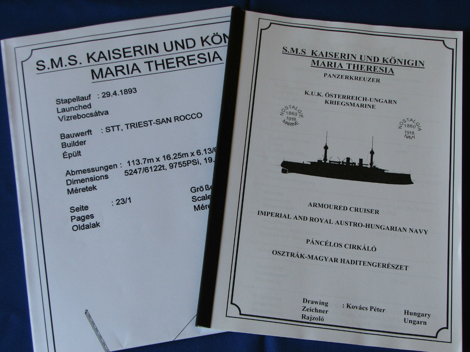 Sms Kaiserin Und KÖnigin Maria Theresia Cruiser, Austro-hungarian Ship Plans Kuk