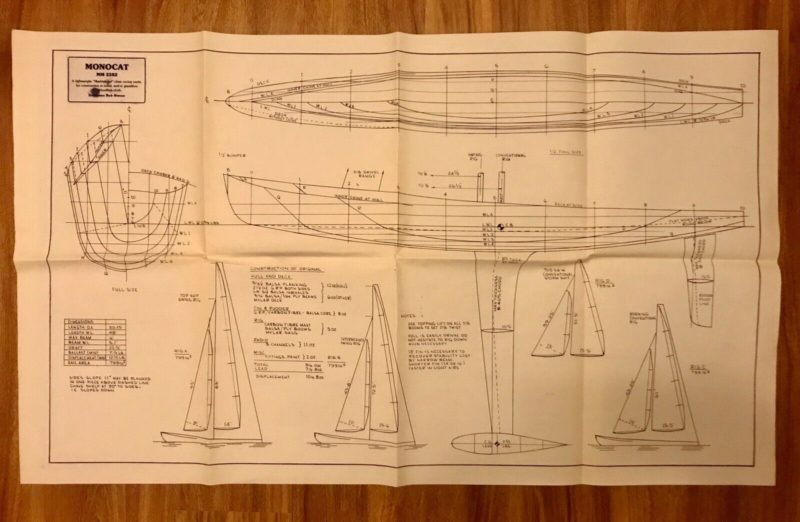 Monocat Mm 2382 Single Sheet Plan By Bob Sterns