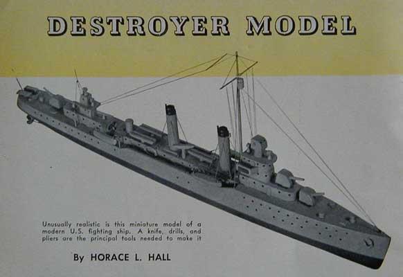 Us Destroyer Wwii Model Mayo Class 1942 Howto Build Plans 12" Wooden